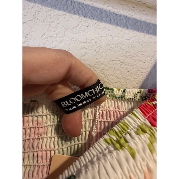 Bloomchic Floral Smocked Square Neck Midi Dress Flutter Sleeve Women 14 16 2173 - Picture 5 of 5